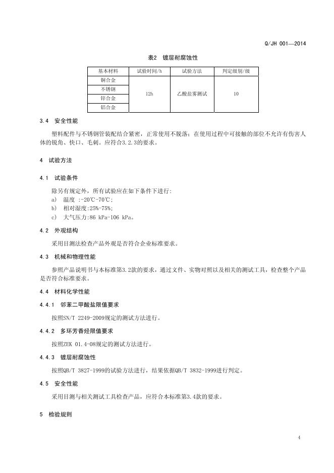Q/JH 001-2014 标准预览