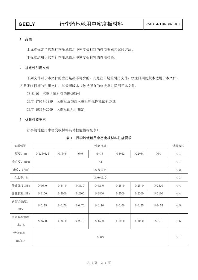 Q/JLY J7110208A-2010 标准预览