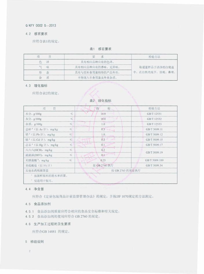 Q/KFY 0002S-2013 标准预览