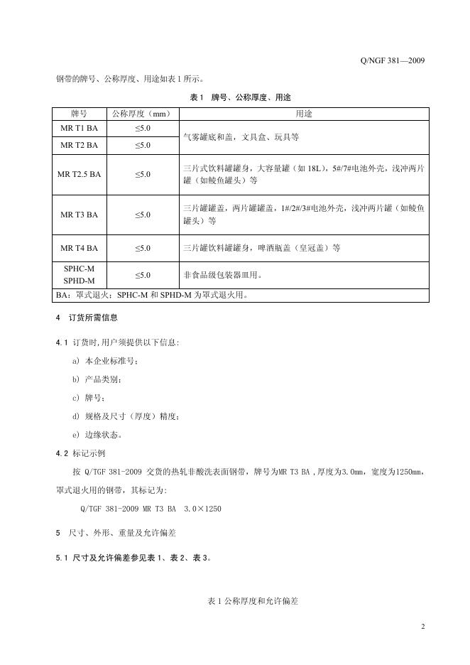 Q/NGF 381-2009 标准预览