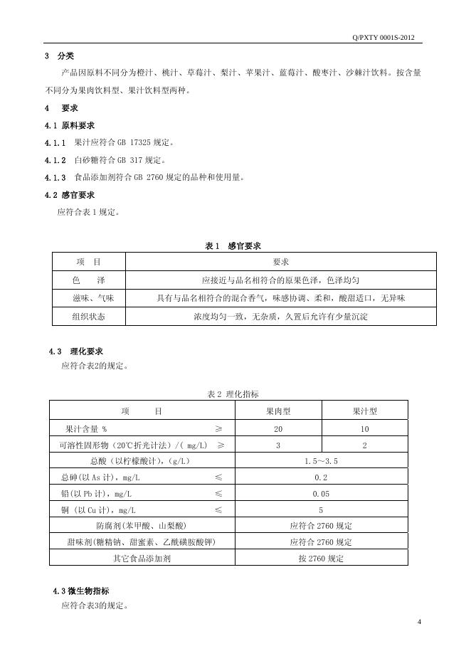 Q/PXTY 0001S-2012 标准预览