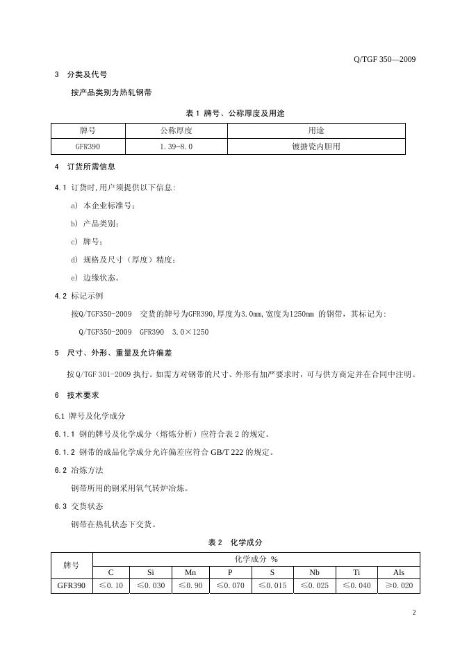 Q/TGF 350-2009 标准预览