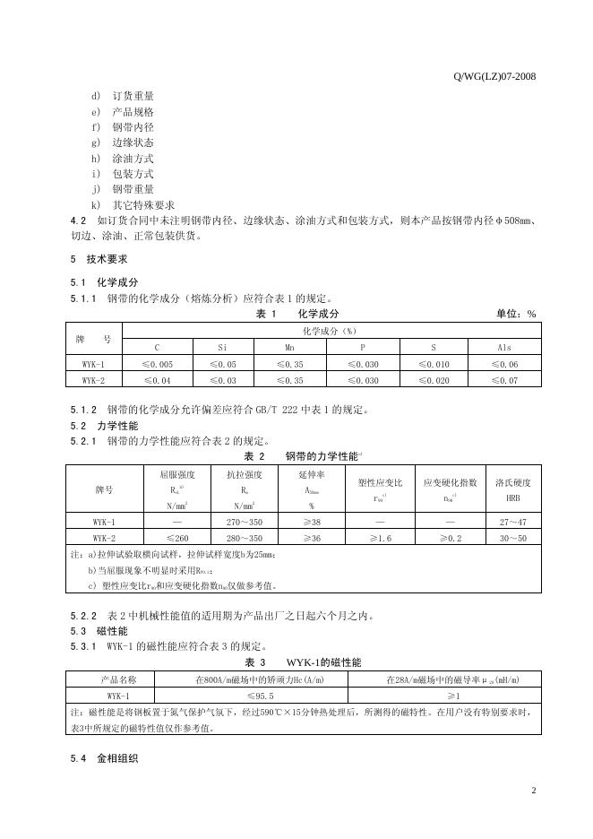 Q/WG(LZ) 07-2008 标准预览