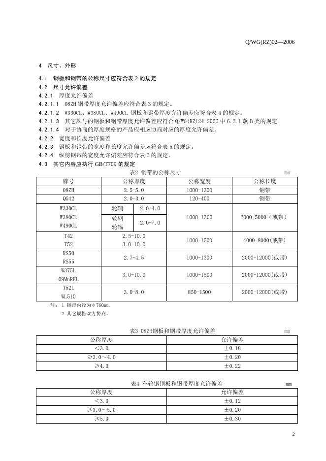 Q/WG(RZ) 02-2006 标准预览