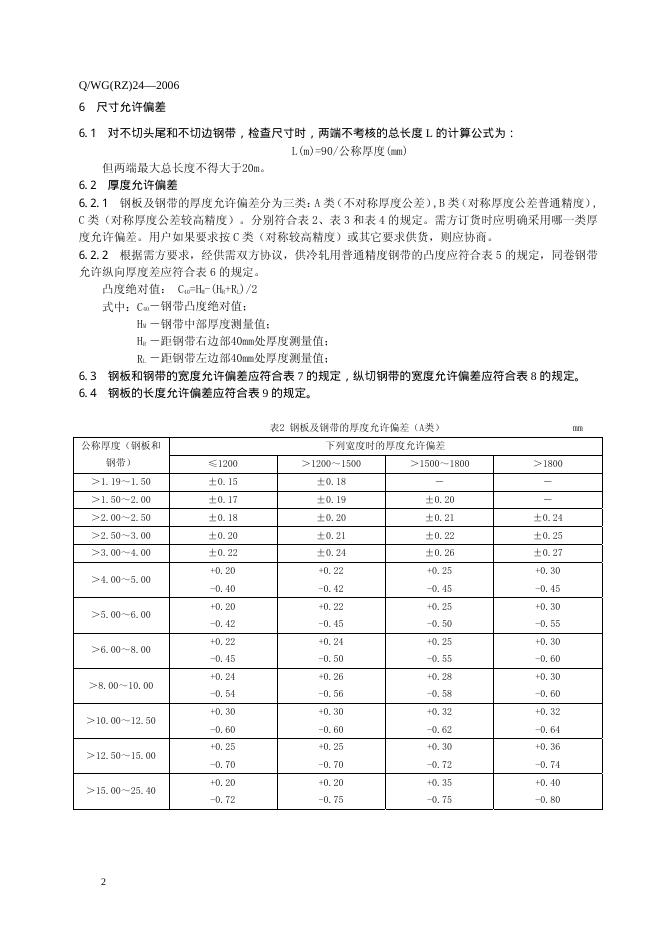 Q/WG(RZ) 24-2006 标准预览