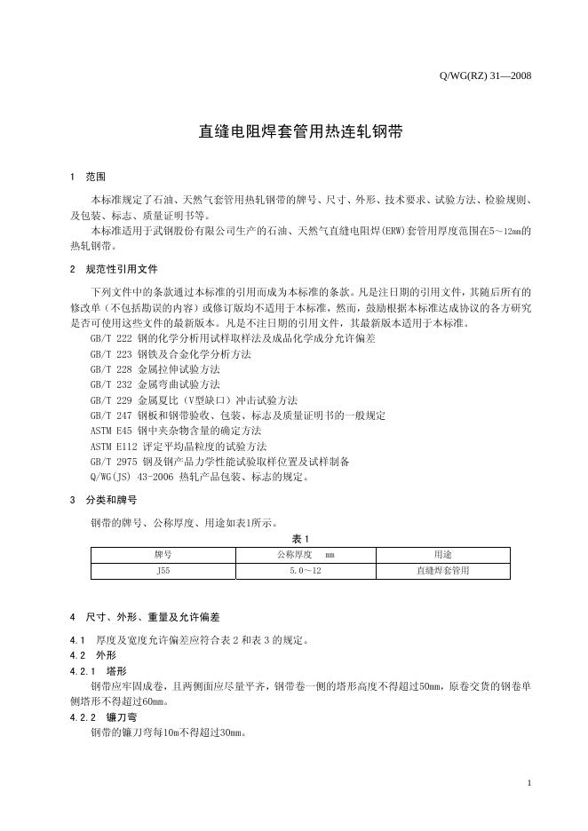 Q/WG(RZ) 31-2008 标准预览