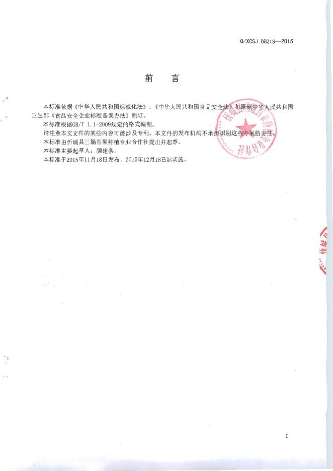 Q/XCSJ 0001S-2015 标准预览