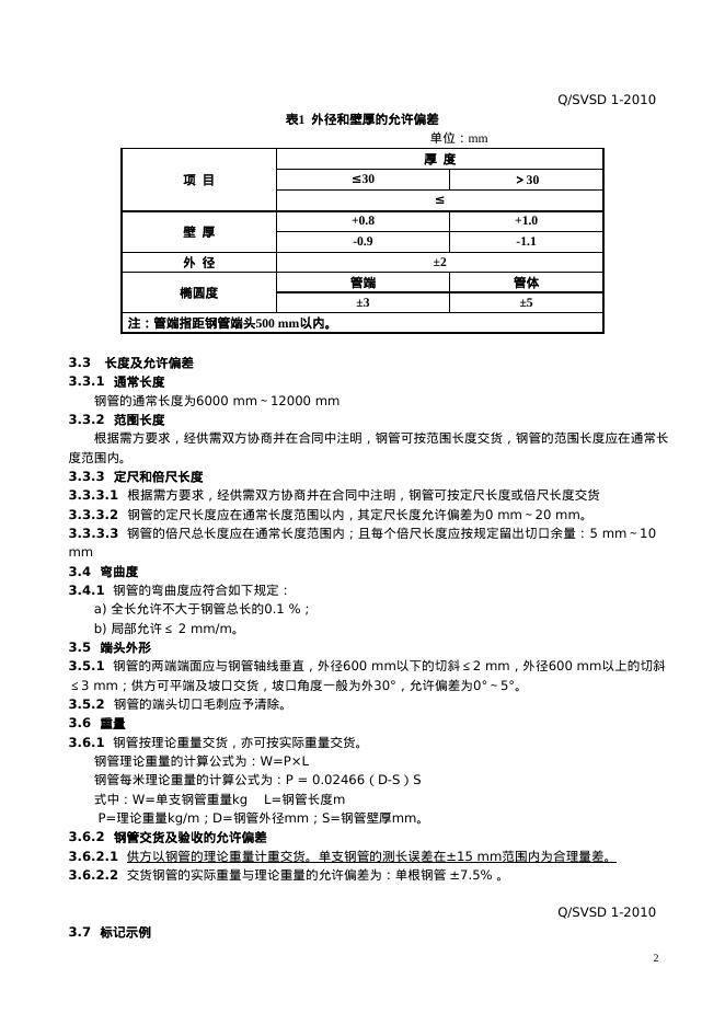 Q/SVSD 1-2010 标准预览
