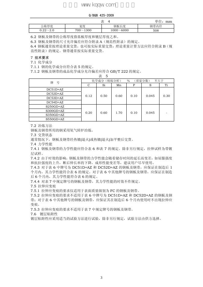 Q/BQB 425-2009 标准预览