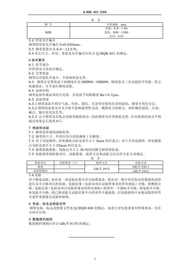 Q/BQB 462-2009 标准预览