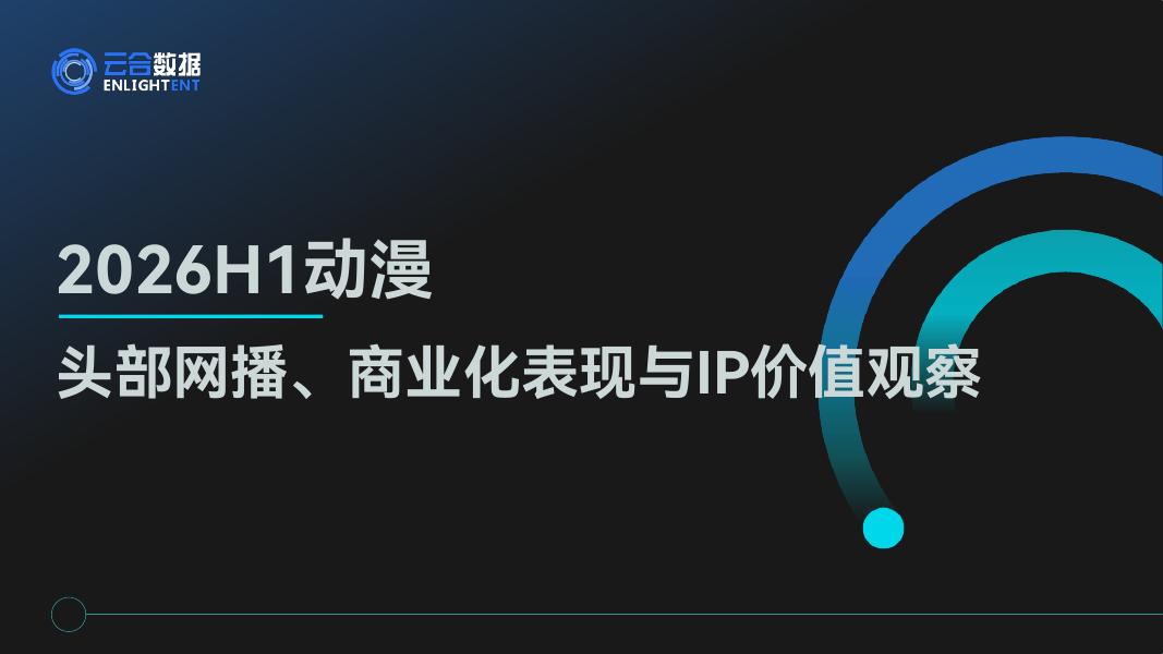 云合数据：2026年H1动漫头部网播、商业化表现与IP价值观察报告海报