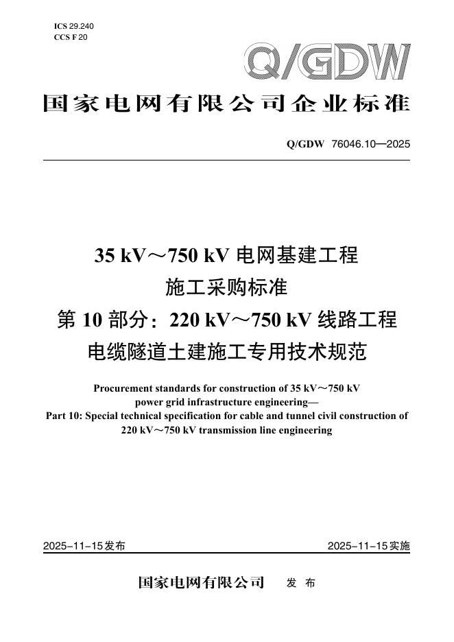 Q/GDW 76046.10-2025 标准预览