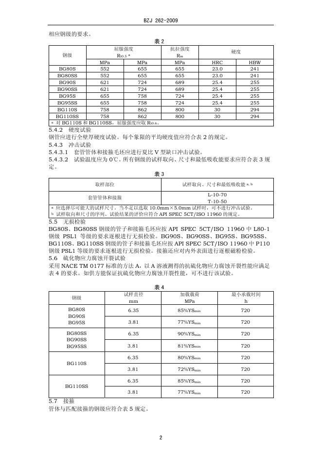 BZJ 262-2009 标准预览