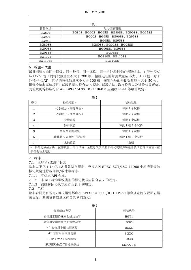 BZJ 262-2009 标准预览