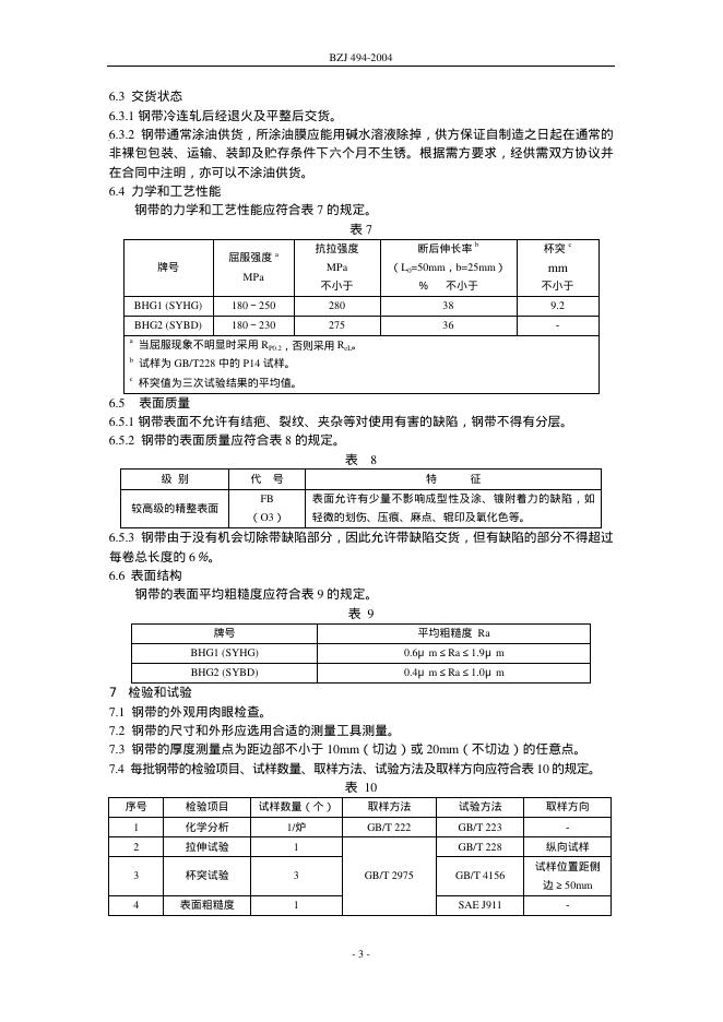 BZJ 494-2004 标准预览