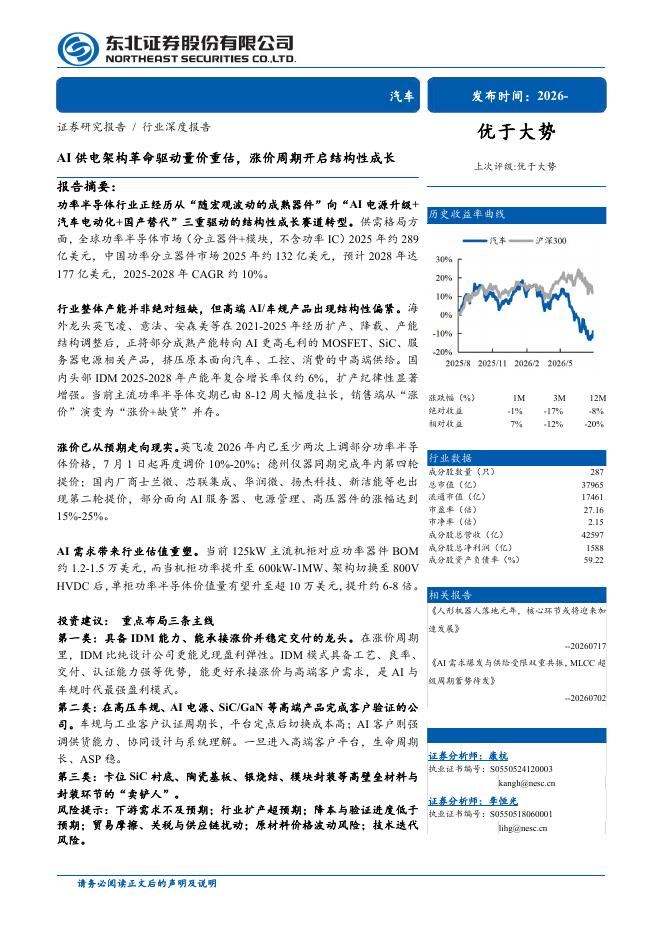 东北证券：AI供电架构革命驱动量价重估，涨价周期开启结构性成长海报