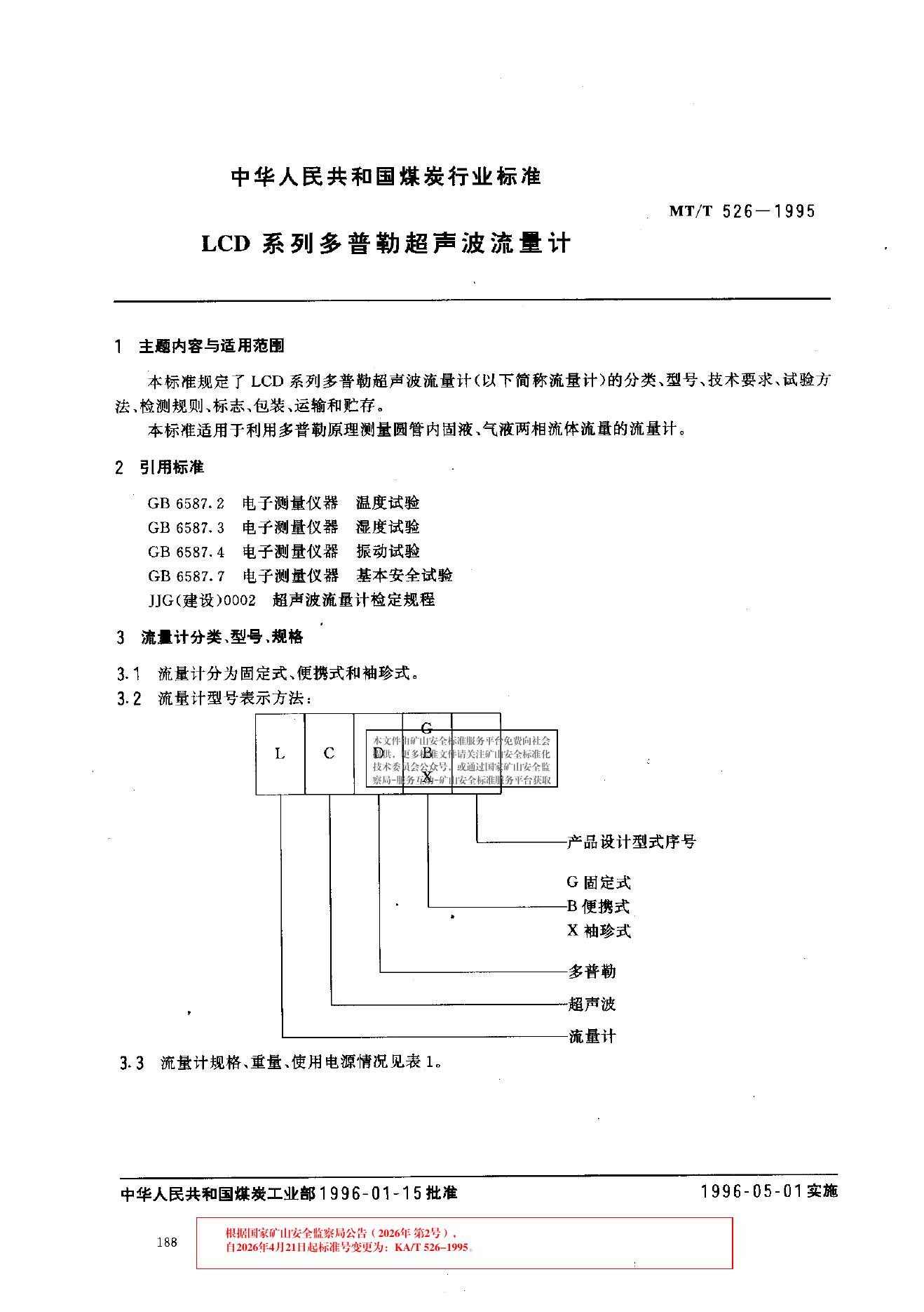 KA/T 526-1995 标准预览
