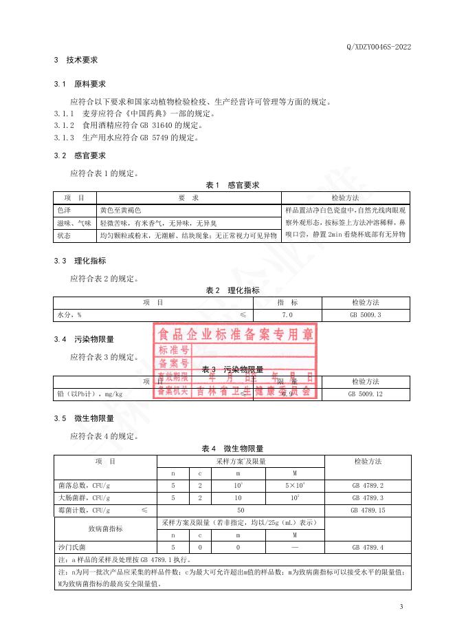 Q/XDZY 0046S-2022 标准预览