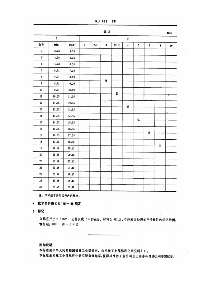 GB/T 109-1986 标准预览