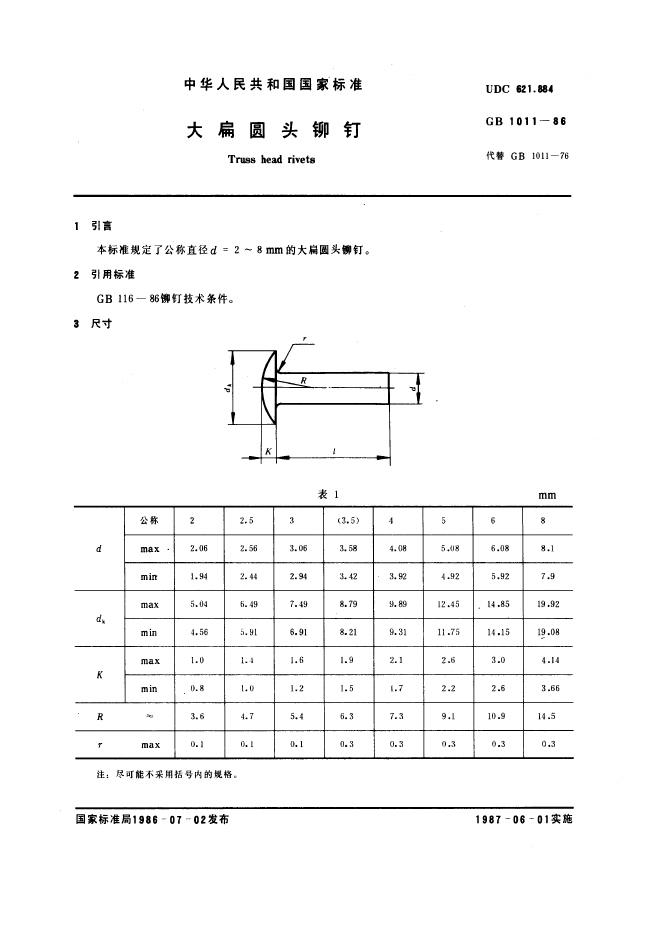 GB/T 1011-1986 标准预览
