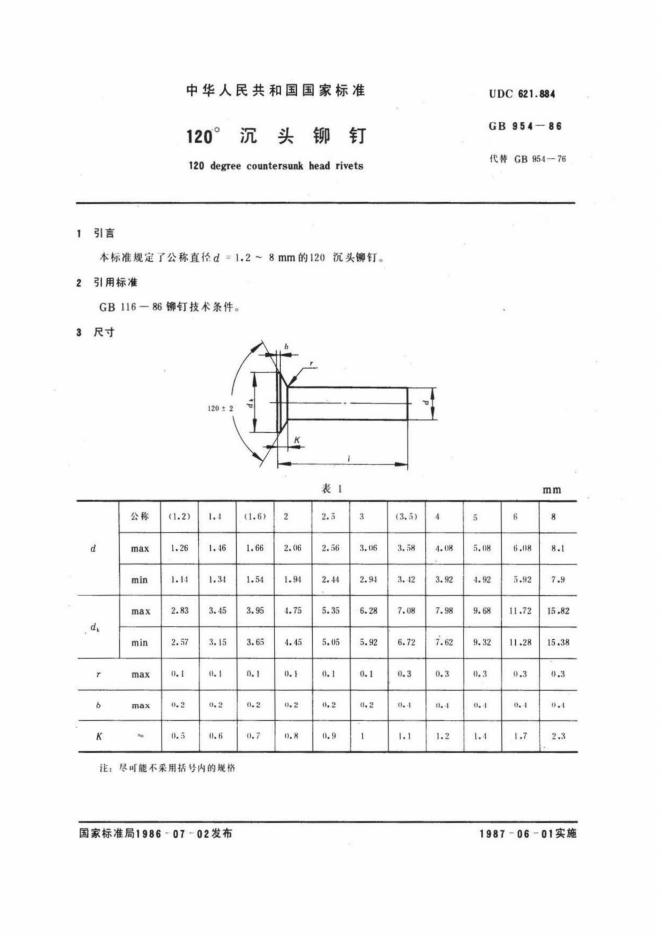 GB/T 954-1986 标准预览