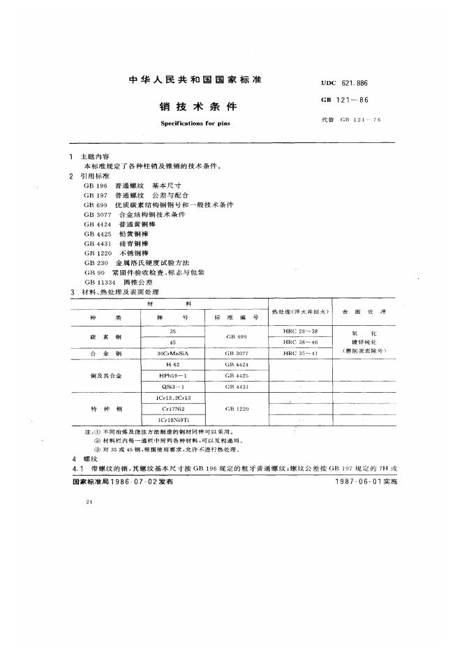 GB/T 121-1986 标准预览