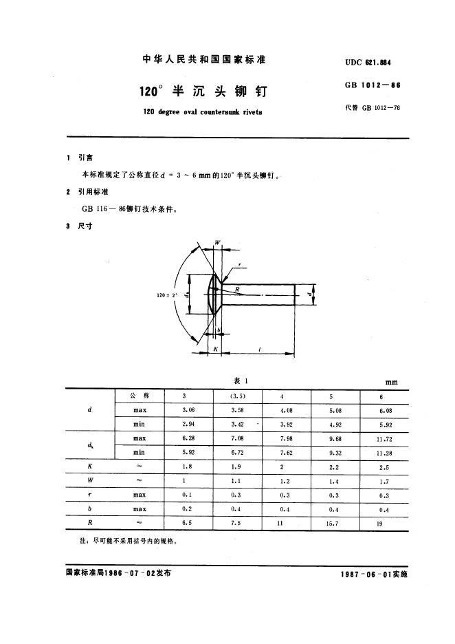GB/T 1012-1986 标准预览