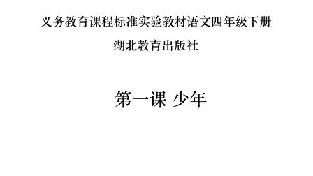 湖北教育出版社小学语文四年级下-状元视频书系列