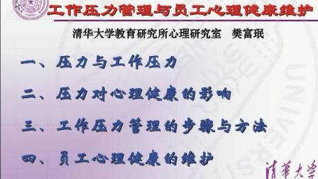 【樊富珉】工作压力管理与心理健康