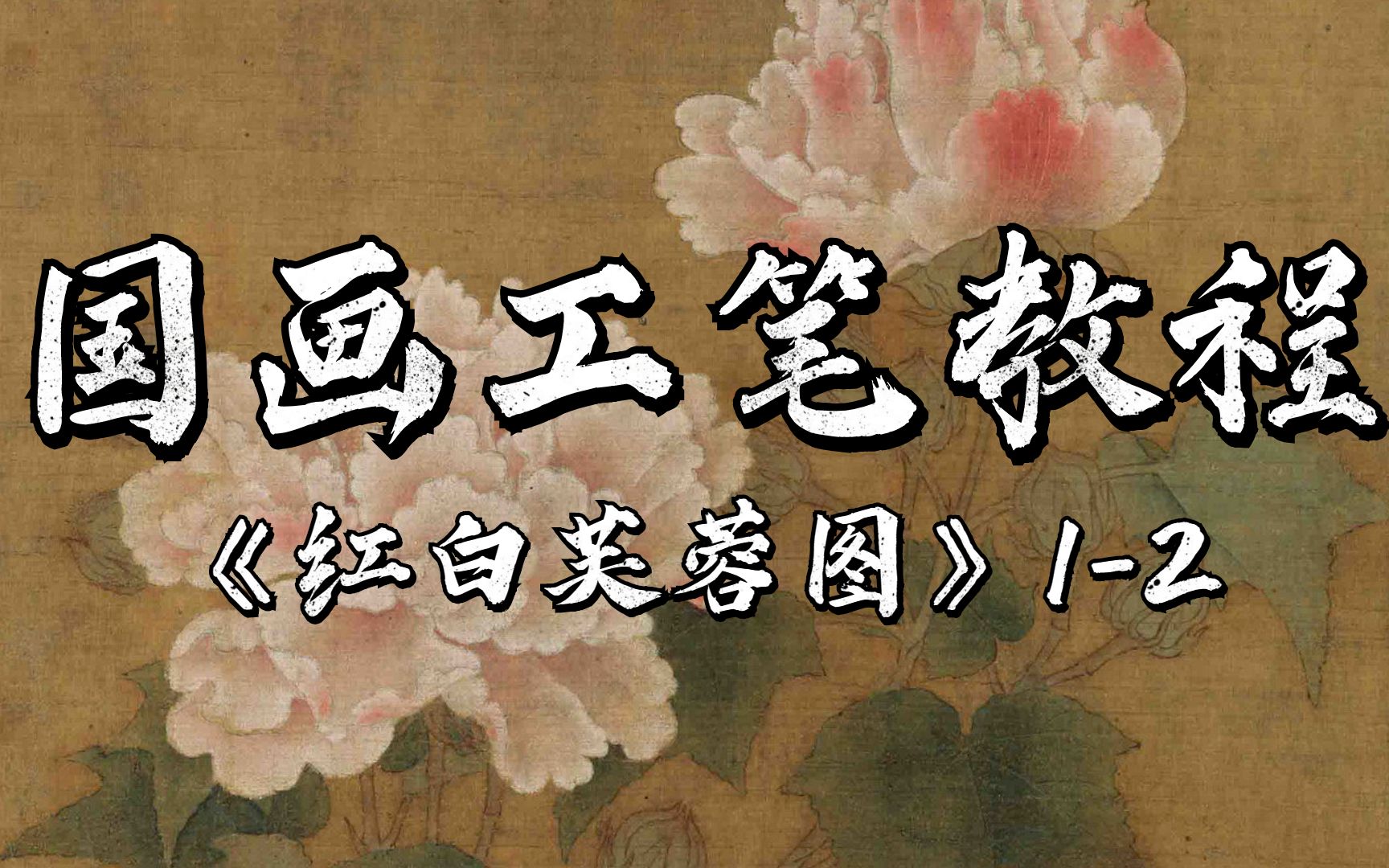 国画工笔自学入门：临红白芙蓉图