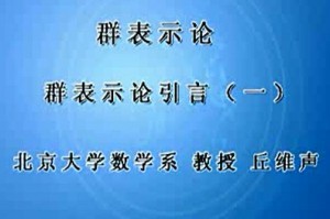 群表示论视频教程 丘维声 119讲 北京大学