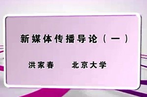 新媒体传播导论视频教程 洪家春 23讲 北京大学