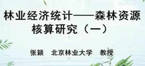 林业经济统计——森林资源核算研究视频教程 张颖 7讲 北京林业大学