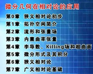 微分几何在相对论的应用视频教程 梁灿彬 169讲 北京师范大学