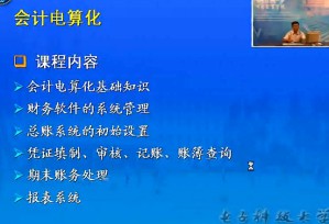 会计电算化视频教程 刘志军 26讲 电子科技大学