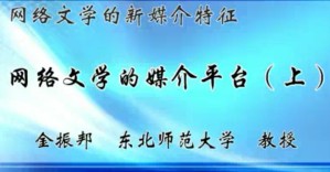 网络文学的新媒介特征视频教程 金振邦 12讲 东北师范大学