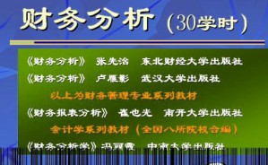 财务分析视频教程 常颖 30讲 哈尔滨工业大学