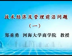 技术经济及管理前沿问题视频教程 郑垂勇 4讲 河海大学