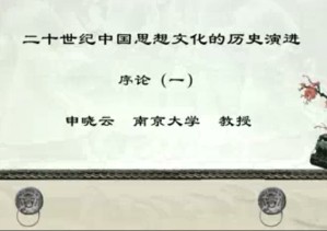二十世纪中国思想文化的历史演进视频教程 申晓云 32讲 南京大学
