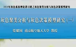 灰色聚类分析与灰色决策模型研究视频教程 党耀国 5讲 南京航空航天大学