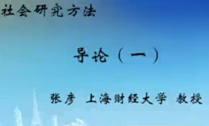 社会研究方法视频教程 张彦 53讲 上海财经大学