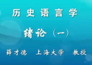 历史语言学视频教程 薛才德 40讲 上海大学