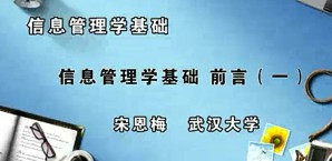 信息管理学基础视频教程 宋恩梅 9讲 武汉大学