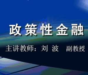 政策性金融视频教程 刘波 32讲 西安交通大学