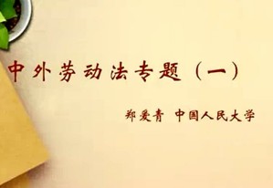 中外劳动法专题视频教程 郑爱青 38讲 中国人民大学