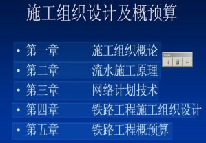 施工组织设计及概预算视频教程 7讲 中南大学