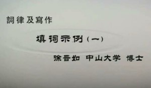 词律及写作视频教程 徐晋如 14讲 中山大学