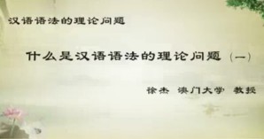 汉语语法的理论问题视频教程 徐杰 39讲 澳门大学