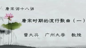 唐宋词十八讲视频教程 曾大兴 64讲 广州大学