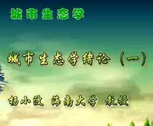城市生态学视频教程 杨小波 82讲 海南大学